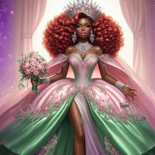 monique,tiana,rosa 'the fairy,fairy queen,pink diamond,queening,teairra,rupaul,latrice,rosa ' the fairy,oprah,shangela,flower fairy,azealia,ball gown,majette,rose quartz,rhoa,pageant,fantasy portrait