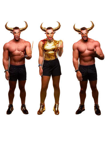 Bull head, aggressive facial expression, sharp horns, muscular body, dynamic pose, sporty atmosphere, bold font, metallic material, shiny surface, golden color, red eyes, strong jawline, powerful legs