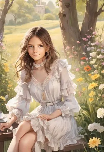 girl in flowers,girl in the garden,girl picking flowers,girl with cereal bowl,springtime background,beautiful girl with flowers,spring background,jessamine,romantic portrait,fantasy portrait,mystical 