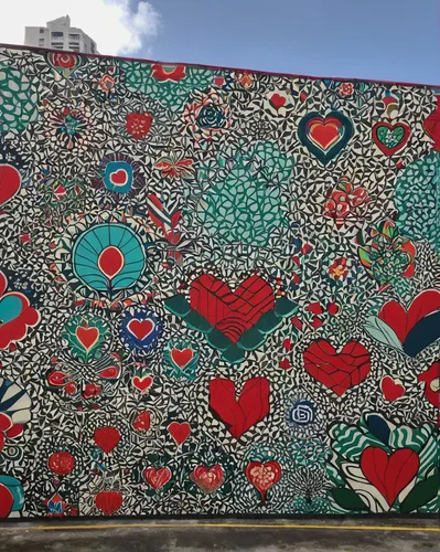 mural,brooklyn street art,floral heart,painted hearts,painted block wall,keith haring,tel aviv,flower wall en,ankara,colorful heart,heart pattern,traffic light with heart,heart and flourishes,heart background,mexico city,painted wall,watermelon pattern,graffiti,public art,shoreditch,Illustration,Vector,Vector 20