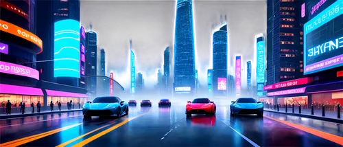 futuristic landscape,cybercity,superhighways,cityscape,futuristic,cyberscene,city highway,cybertown,futurist,cyberworld,metropolis,motorcity,fantasy city,neon arrows,polara,colorful city,autopia,cartoon video game background,cyberport,urbanworld,Conceptual Art,Oil color,Oil Color 06