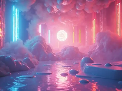 ice cave,3d render,ice planet,cinema 4d,vapor,ice castle,icebergs,3d fantasy,neon ghosts,diamond lagoon,render,lagoon,crystals,synth,riviera,crystalize,cyberscene,futuristic landscape,3d background,ice landscape,Photography,General,Realistic