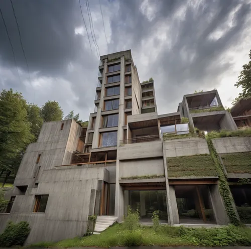 brutalist architecture,habitat 67,exposed concrete,modern architecture,concrete construction,cubic house,eco-construction,eco hotel,concrete,reinforced concrete,archidaily,dunes house,concrete plant,modern house,house hevelius,urbex,concrete blocks,timber house,kirrarchitecture,concrete ship,Photography,General,Realistic