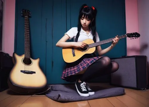 guitar,azusa nakano k-on,playing the guitar,concert guitar,guitarist,acoustic guitar,guitar amplifier,japanese idol,guitar player,epiphone,classical guitar,guitar accessory,acoustic-electric guitar,anime japanese clothing,bass guitar,electric guitar,ukulele,music fantasy,cosplay image,stringed instrument,Art,Artistic Painting,Artistic Painting 20