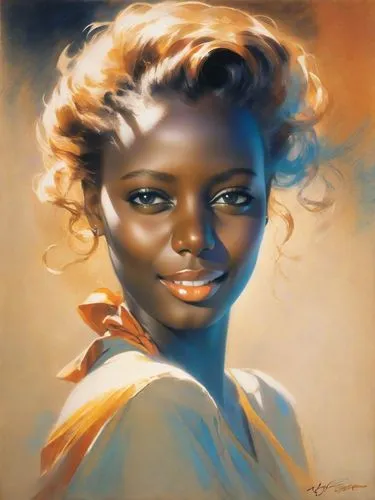 one line art, flowing lines, rolf armstrong,a painting of a woman with very large black hair,african american woman,african woman,colorism,lachanze,senegambian,nubian,afro american girls,afro american