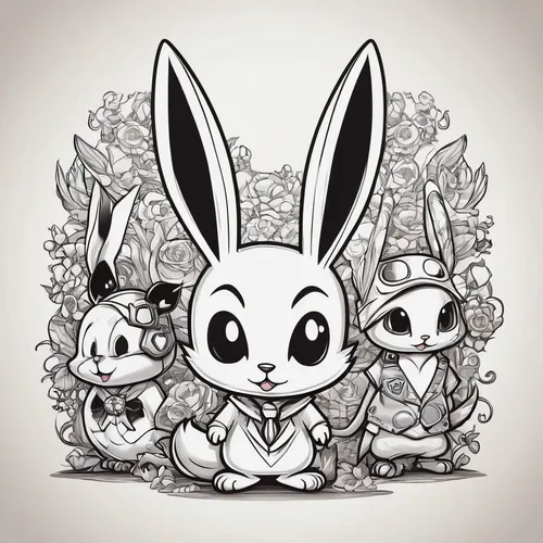 rabbit family,easter rabbits,rabbits and hares,rabbits,gray hare,easter theme,line art wreath,line art animals,happy easter hunt,easter background,easter card,easter nest,bunnies,kids illustration,white rabbit,game illustration,jack rabbit,retro easter card,easter bunny,nest easter,Illustration,Abstract Fantasy,Abstract Fantasy 10