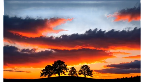 Vibrant orange sunset, warm glowing sky, fluffy white clouds, dramatic rays, silhouette, peaceful atmosphere, low-angle shot, 3/4 composition, soft focus, warm color tone, cinematic lighting, serene m