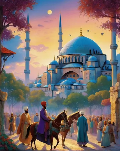 blue mosque,constantinople,sultan ahmed mosque,sultanahmet,grand bazaar,sultan ahmed,sultan ahmet mosque,grand mosque,istanbul city,istanbul,mosques,turkey tourism,turkish culture,ramadan background,ramazan,eminonu,ottoman,hagia sofia,turkey,hagia sophia mosque,Illustration,Realistic Fantasy,Realistic Fantasy 05