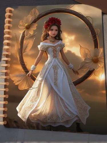 hoopskirt,crinoline,fairy tale character,fantasy picture,whirling,sun bride,mystical portrait of a girl,rose wreath,little girl in wind,rosa 'the fairy,fantasy art,fantasy portrait,overskirt,dreams ca