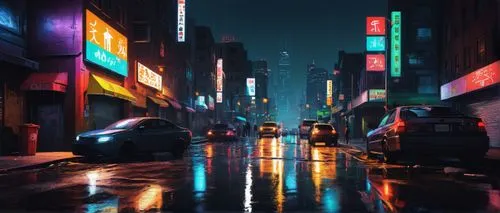 shinjuku,tokyo city,tokyo,cyberpunk,alley,colorful city,cityscape,neon arrows,shanghai,urban,alleyway,taipei,world digital painting,street canyon,rainy,neon lights,osaka,city lights,retro styled,metropolis,Conceptual Art,Daily,Daily 08