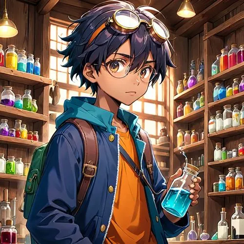 chemist,apothecary,cg artwork,convenience store,stylish boy,soap shop,bicycle mechanic,gin,glasses glass,ramune,anime boy,scientist,yukio,denim background,chemical laboratory,shopkeeper,watchmaker,adonis,wiz,anime japanese clothing,Anime,Anime,Traditional