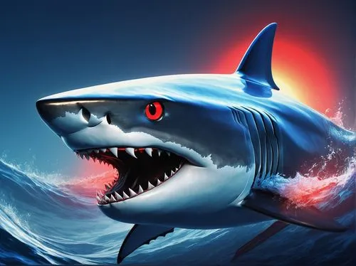 great white shark,requiem shark,shark,jaws,tiger shark,bull shark,sand tiger shark,sharks,marine reptile,cetacea,dolphin background,sea animal,god of the sea,ark,sea devil,hammerhead,full hd wallpaper,ocean background,marine animal,thunnus,Illustration,Japanese style,Japanese Style 20