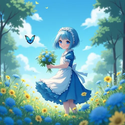 blue butterflies,forget me not,blue daisies,forget me nots,blue petals,spring background,myosotis,flower background,blue flower,springtime background,butterfly background,blu flower,blooming field,blue flowers,kanon,flower fairy,field of flowers,flower field,blue birds and blossom,picking flowers,Photography,General,Realistic