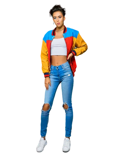 bolero jacket,sportswear,fashion vector,jacket,outer,windbreaker,multi coloured,female model,colorful,multi color,women's clothing,80's design,80s,sporty,sports gear,menswear for women,puma,women clothes,color block,high-visibility clothing,Conceptual Art,Sci-Fi,Sci-Fi 19