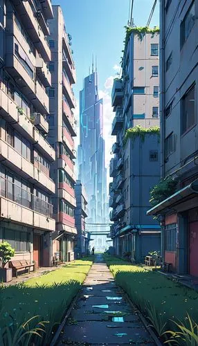 honolulu,suburb,cityscape,tokyo,tokyo city,futuristic landscape,shinjuku,apartment-blocks,apartment blocks,city blocks,kowloon,urban landscape,destroyed city,apartment block,taipei,post-apocalyptic landscape,urban,industrial landscape,buildings,fantasy city,Anime,Anime,Realistic