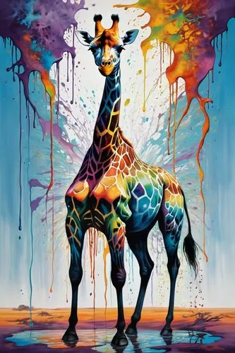 melman,immelman,giraffe,splattered paint,animal,paint,Conceptual Art,Graffiti Art,Graffiti Art 08