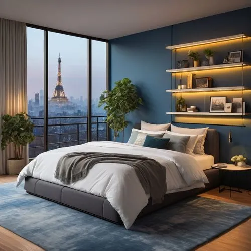 appartement,chambre,modern room,paris clip art,immobilier,paris balcony,sleeping room,french windows,great room,blue room,modern decor,paris,penthouses,guest room,sky apartment,bedroom,bedrooms,smartsuite,contemporaine,headboards,Art,Artistic Painting,Artistic Painting 04