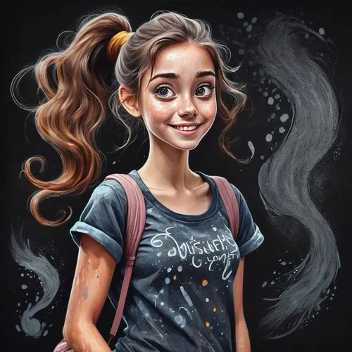 girl in t-shirt,girl drawing,girl portrait,digital painting,world digital painting,kids illustration,mystical portrait of a girl,chalk drawing,vector girl,girl with speech bubble,portrait of a girl,sci fiction illustration,girl washes the car,girl in a long,little girl in wind,a girl's smile,child girl,digital art,child portrait,girl with bread-and-butter