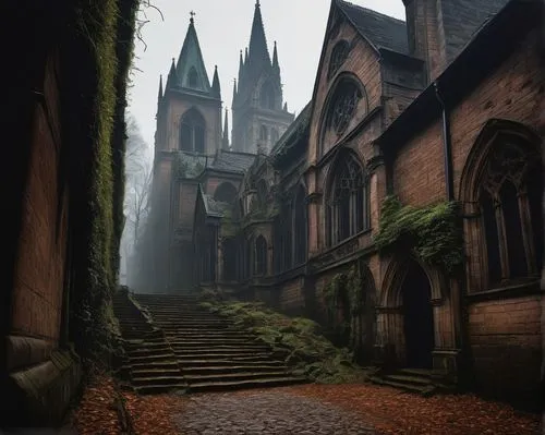 theed,haunted cathedral,hogwarts,medieval street,spires,lichfield,cathedrals,ruelle,diagon,ravenloft,gothic church,buttresses,the cobbled streets,cobbled,neogothic,radcliffe,steepled,slughorn,crypts,medieval,Art,Classical Oil Painting,Classical Oil Painting 09