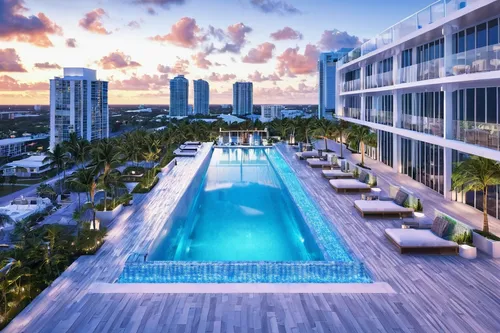 Rooftop Pools at AquaLuna Las Olas, Luxury Waterfront Condos in Fort Lauderdale, Florida 33301,miami,south beach,fort lauderdale,roof top pool,bahamas,infinity swimming pool,condo,hotel riviera,cancun