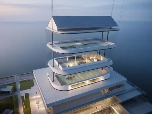 Maqueta suspendidas ,yacht exterior,sky apartment,penthouse apartment,cube stilt houses,luxury yacht,floating island,superyacht,yacht,residential tower,floating huts,house by the water,sky space conce