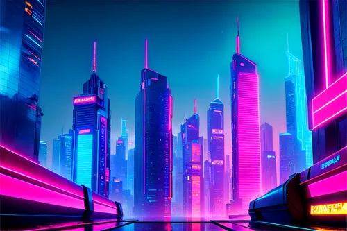 cyberpunk,futuristic landscape,neon arrows,colorful city,cityscape,shanghai,futuristic,metropolis,fantasy city,neon lights,80's design,80s,neon,vapor,neon sign,neon light,retro background,3d background,dubai,neon ghosts,Conceptual Art,Sci-Fi,Sci-Fi 27