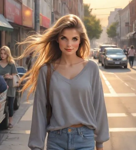 on the street,street shot,annabeth,topanga,girl walking away,karimova,voluminous,daddario,lauri,beautiful young woman,strutting,kiani,fringe,strut,pretty young woman,shopgirl,walking,strolling,girl in t-shirt,beautiful girl,Photography,Realistic