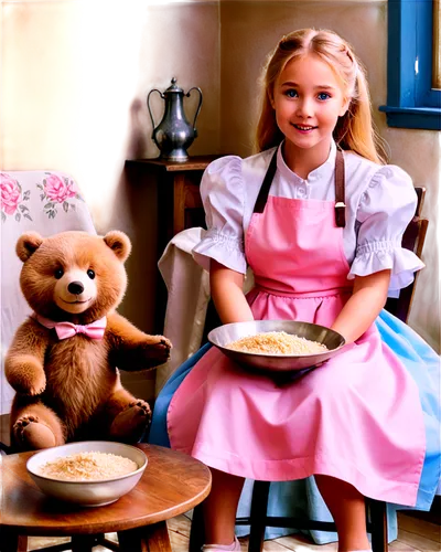 doll kitchen,darci,goldilocks,waitress,tittlemouse,3d teddy,gretl,gretel,duffy,strassman,girl in the kitchen,bearmanor,girl with bread-and-butter,eloise,anabelle,shirley temple,madeleine,teddybears,teddybear,teddy bears,Illustration,Realistic Fantasy,Realistic Fantasy 43