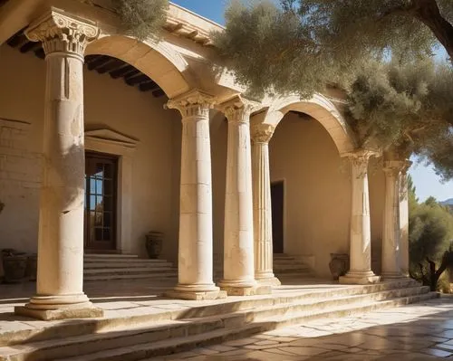 hala sultan tekke,masseria,st catherine's monastery,monastery israel,peristyle,cloistered,peloponnese,celsus library,yerlikaya,quasr al-kharana,palace of knossos,the monastery ad deir,caelian,monastic,provencal,byzantine museum,rethymno,cloister,provencal life,panagia,Illustration,Abstract Fantasy,Abstract Fantasy 10