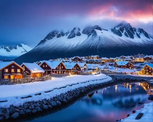 northern norway,alpine village,norway,lofoten,mountain village,nordland,reine,norway island,greenland,winter village,norvegia,grytviken,scandinavia,svalbard,snowy landscape,aurora village,eastern iceland,santa's village,snow landscape,nordnorge,Photography,General,Natural