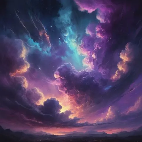 sky,epic sky,fantasy landscape,purple landscape,rainbow clouds,sky clouds,vast,dusk background,rift,cielo,skies,unicorn background,cloudscape,clouds - sky,night sky,dramatic sky,aivazovsky,cloudmont,nebulos,cloudstreet,Conceptual Art,Fantasy,Fantasy 01