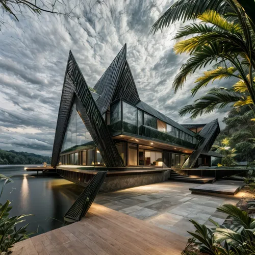 house by the water,modern architecture,futuristic architecture,cubic house,mirror house,cube house,modern house,asian architecture,tropical house,cube stilt houses,glass pyramid,house with lake,beautiful home,dunes house,luxury property,house in the mountains,house in mountains,structural glass,luxury home,florida home