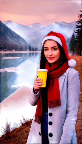 winter background,neelum,woman drinking coffee,derya,christmas snowy background,winter drink,neelam,nescafe,landscape background,himachal,ujala,sukhteh,hande,mulled wine,maral,kashmira,abdullayeva,elif,seher,canim lake,Illustration,Realistic Fantasy,Realistic Fantasy 30