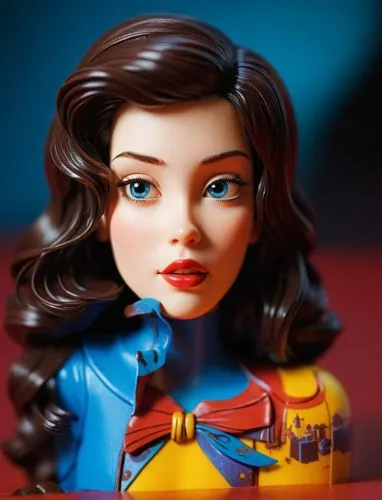 cartoon character , Disney 3D.,the sonic guitar character is featured as a figure,collectible doll,female doll,doll's facial features,supergirl,vintage doll,miniaturist,Unique,3D,Toy