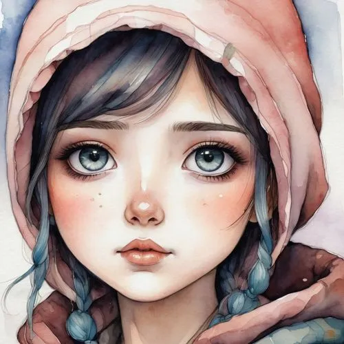 marinette,schierke,watercolor,watercolor painting,schierholtz,mikasa,girl portrait,winter hat,eskimo,krita,schierstein,snow drawing,watercolor pencils,longmei,girl drawing,shimei,watercolors,mei,nadeshiko,clementine,Conceptual Art,Daily,Daily 34