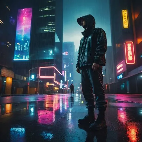 cyberpunk,hong kong,hk,pedestrian,walking in the rain,shanghai,tokyo,vapor,futuristic,toronto,city lights,urban,neon lights,tokyo city,in the rain,dystopian,raindops,mute,hd wallpaper,shinjuku,Illustration,Paper based,Paper Based 01