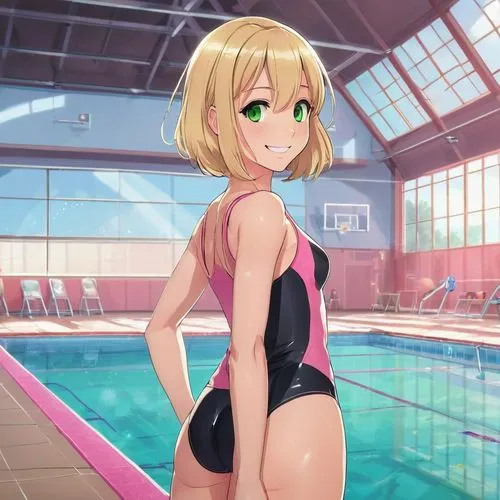 one-piece swimsuit,female swimmer,swimsuit,summer swimsuit,swimmer,aqua studio,swim suit,sports girl,swimming,swim,pool,kawaii people swimming,bathing suit,instructor,wetsuit,yuzu,nico,honmei choco,swimwear,dive dee,Illustration,Japanese style,Japanese Style 07