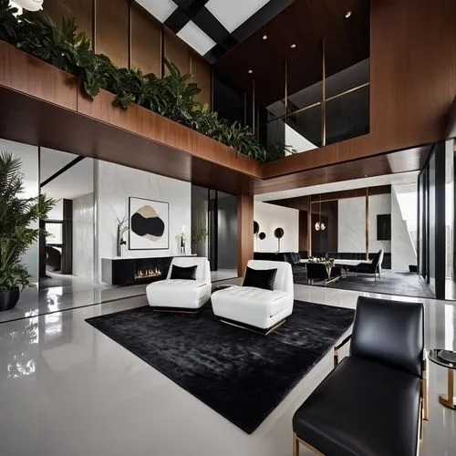 a living room filled with furniture and wooden accents,interior modern design,modern living room,luxury home interior,minotti,modern room,livingroom,Photography,General,Realistic