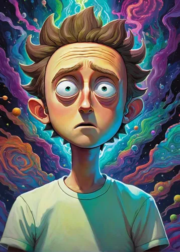 psychedelic art,exploding head,third eye,lsd,psychedelic,trippy,hallucinogenic,acid,thinking man,overthinking,ego death,trip computer,telekinesis,mac,tumblr icon,transcendence,sci fiction illustration,brainy,2d,syndrome,Illustration,Paper based,Paper Based 06