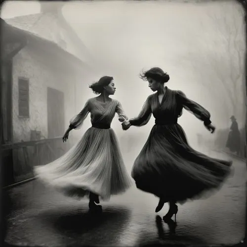 wet plate photograph, dancing in heavy fog, motion blur,
,square dance,folk-dance,dancers,danse macabre,dancing couple,dervishes,vintage man and woman,dance of death,latin dance,vintage women,vintage 