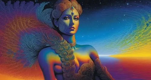 kaliyuga,mahavishnu,ishvara,siddharta,samsara,ayahuasca,aryabhata,kundalini,nitai,dakini,vishnu,nakshatras,inanna,klarwein,brahma,ardhanarishvara,dmt,pachamama,mahasaya,dhyana,Illustration,American Style,American Style 07