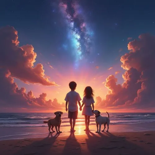 extant,skywatchers,the dawn family,epic sky,rahxephon,boy and dog,Conceptual Art,Sci-Fi,Sci-Fi 30