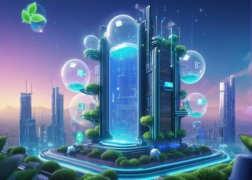 futuristic landscape,cybertown,cybercity,cyberia,cyberport,silico,cyberworld,megapolis,arcona,fantasy city,ecotopia,arcology,skyreach,citycell,electric tower,cube background,microdistrict,microcosms,greentech,cyberonics,Unique,Pixel,Pixel 02