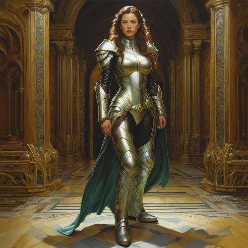 paladin,frigga,joan of arc,shadrake,female warrior,krietor,prospera,nissa,sisoulith,oerth,margairaz,vestal,sorceror,knight armor,praetor,sigyn,rivara,elspeth,fantasy portrait,aegon,Illustration,Realistic Fantasy,Realistic Fantasy 03