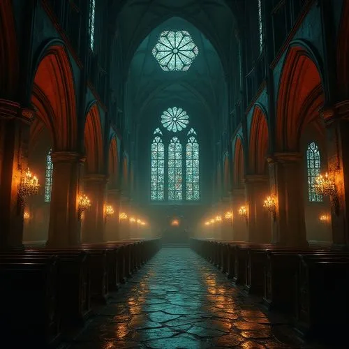 haunted cathedral,cathedral,sanctuary,gothic church,ecclesiatical,illumination,hall of the fallen,ecclesiastical,aisle,labyrinthian,sunken church,ecclesiastic,liturgy,risen,sacristy,sanctum,cathedrals,basilica,the cathedral,duomo,Photography,General,Realistic