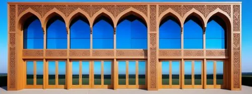 white wooden carved facade with patterns in a modern style,a window that is sitting in the middle of a floor,church windows,mihrab,islamic architectural,facade panels,church window,stained glass windo