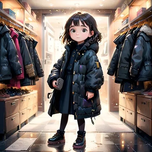 parka,winter clothes,coat,winter clothing,kumiko,nanako,Anime,Anime,Cartoon