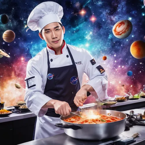 star kitchen,cooking book cover,chef,men chef,cooktop,cooking show,baek kimchi,kaew chao chom,red cooking,cooking vegetables,cassiopeia a,cookery,kaeng som,food and cooking,cook,choi kwang-do,korean cuisine,cooking,korean chinese cuisine,astro,Conceptual Art,Sci-Fi,Sci-Fi 30