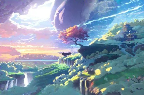 cartoon video game background,fantasy landscape,mushroom landscape,fairy world,studio ghibli,mushroom island,dream world,bird kingdom,fantasy world,futuristic landscape,background screen,skyland,background image,3d fantasy,fantasia,screen background,the earth,earth,an island far away landscape,landscape background