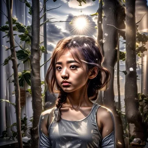 digital painting,world digital painting,girl with tree,mystical portrait of a girl,digital art,fantasy portrait,girl portrait,digital drawing,digital illustration,digital artwork,girl in the garden,fireflies,arya,young girl,hand digital painting,overpainting,orona,photo painting,dryad,pevensie